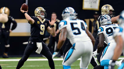 Easy Brees-y: Drew Brees heaves a 40-yard TD strike to Ted Ginn Jr. in the  Saints' 34-13 rout over the Panthers