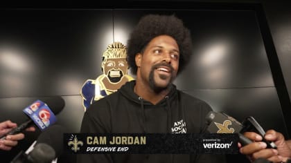 Cam Jordan in our new black helmet - New Orleans Saints