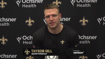 New Orleans Saints quarterback Taysom Hill returns after brief interruption