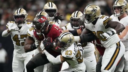 New Orleans, United States. 07th Nov, 2021. Atlanta Falcons linebacker  Deion Jones (45) flushes New Orleans Saints quarterback Trevor Siemian (15)  out of the pocket at the Caesars Superdome in New Orleans