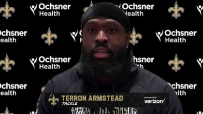 East Rutherford, New Jersey, USA. 1st Oct, 2018. New Orleans Saints  offensive tackle Terron Armstead (72) during warm ups before a game between  the New Orlean Saints and the New York Giants