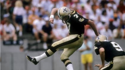 With Saints former quarterback Archie Manning standing by his side, Morten  Andersen, (L) the National Football Leagues all-time leading score is  inducted into the Saints Ring of Honor December 21, 2015. Andersen