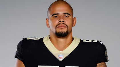 New Orleans Saints linebacker Zack Baun (53) returns a blocked field goal  during an NFL football game against the Carolina Panthers, Sunday, Sep. 19,  2021, in Charlotte, N.C. (AP Photo/Brian Westerholt Stock