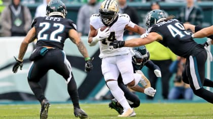 November 21, 2021: Philadelphia Eagles wide receiver DeVonta Smith (6)  leaves the field following the NFL game between the New Orleans Saints and  the Philadelphia Eagles at Lincoln Financial Field in Philadelphia