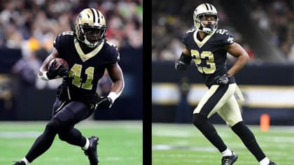 Alvin Kamara & Teddy Bridgewater trade jerseys at minicamp, Saints