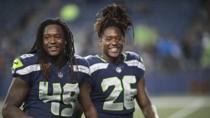 Seattle, WA, USA. 30th Dec, 2018. Seattle Seahawks linebacker Shaquem  Griffin (49) and Seattle Seahawks cornerback Shaquill Griffin (26) before a  game between the Arizona Cardinals and the Seattle Seahawks at CenturyLink