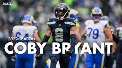 Seattle Seahawks cornerback Coby Bryant (8) against the Los Angeles Rams in  an NFL football game, Sunday, Dec. 4, 2022, in Inglewood, Calif. Seahawks  won 27-23. (AP Photo/Jeff Lewis Stock Photo - Alamy