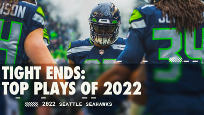 Seattle Seahawks tight end Colby Parkinson (84) during an NFL football game  against the Arizona Cardinals, Sunday, Oct. 16, 2022, in Seattle, WA. The  Seahawks defeated the Cardinals 19-9. (AP Photo/Ben VanHouten