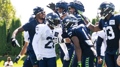 Seattle Seahawks strong safety Ty Okada (39) jogs off the field during the  NFL football team's training camp, Thursday, July 27, 2023, in Renton,  Wash. (AP Photo/Lindsey Wasson Stock Photo - Alamy