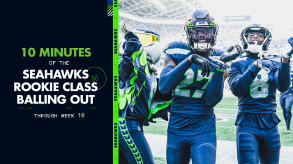 Seattle Seahawks offensive tackle Abraham Lucas (72) during an NFL football  game against the Denver Broncos, Monday, Sept. 12, 2022, in Seattle, WA.  The Seahawks defeated the Bears 17-16. (AP Photo/Ben VanHouten