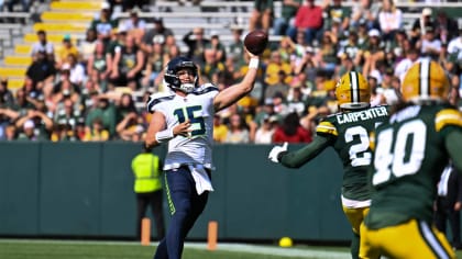 Teez Tabor of the Seattle Seahawks looks on during the second