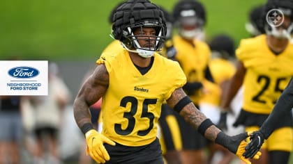 Pittsburgh Steelers linebacker Chapelle Russell (49) makes his way to the  practice fields for the NFL football team's training camp workout in  Latrobe, Pa., Thursday, July 27, 2023. (AP Photo/Gene J. Puskar