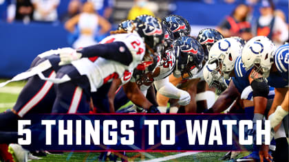 Here are five things to watch when the Houston Texans host the Green Bay  Packers on Sunday at NRG Stadium.