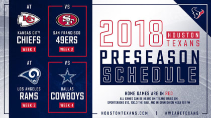 Houston Texans announce 2018 schedule