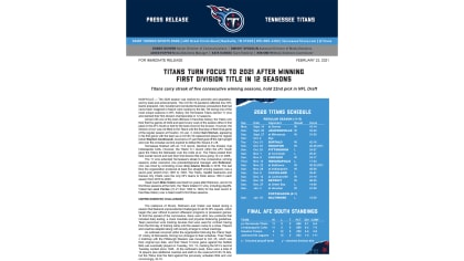 Titans Season Review Guides - Tennessee Titans - TitansOnline.com