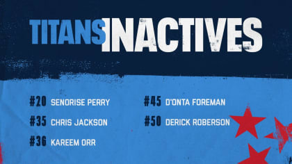 Game Inactives  Week 1 Titans at Saints