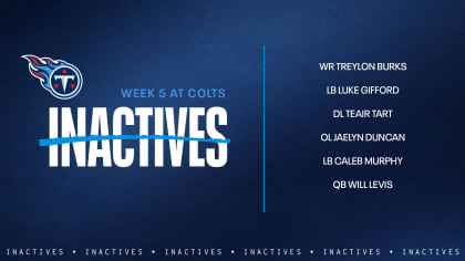 Inactive reports for Sunday's Week 1 games of 2023 NFL season