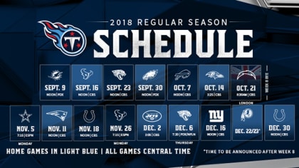 Titans Release 2021 Schedule, and it Includes Three Primetime Games