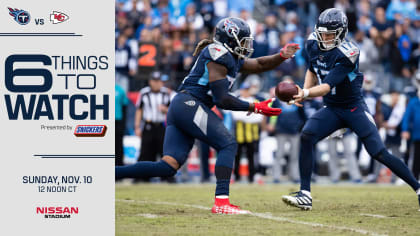 Six Things to Watch for the Titans in Sunday Night's Game at the Chiefs