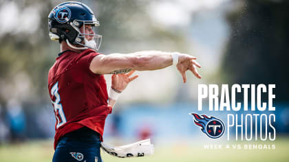 Tennessee Titans wide receiver Nick Westbrook-Ikhine (15) warms up before  playing against the Cincinnati Bengals