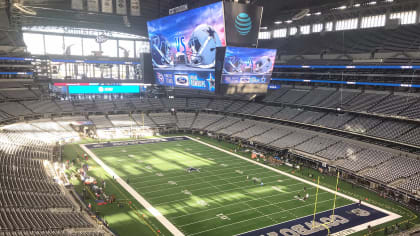 The Dallas Cowboys take the field prior to kickoff at the National Football  League Cowboys' home field AT&T Stadium in Arlington, Texas