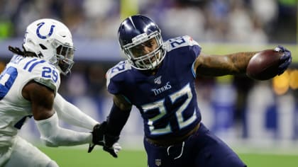 Indianapolis, Indiana, USA. 01st Dec, 2019. Tennessee Titans running back Derrick  Henry (22) during pregame of NFL football game action between the Tennessee  Titans and the Indianapolis Colts at Lucas Oil Stadium