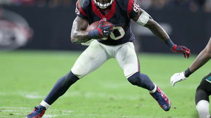 Houston Texans wide receiver Andre Johnson wears Play 60