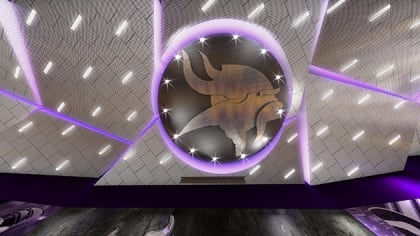 Large Vikings Locker Room Space at U.S. Bank Stadium Taking Shape