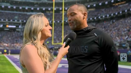 Lonnie Warwick Sounds the Gjallarhorn Before Minnesota Vikings-Detroit  Lions Game 