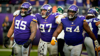 Minnesota Vikings defensive tackle Khyiris Tonga (95) in action during the  second half of an NFL football game against the New York Jets, Sunday, Dec.  4, 2022 in Minneapolis. (AP Photo/Stacy Bengs