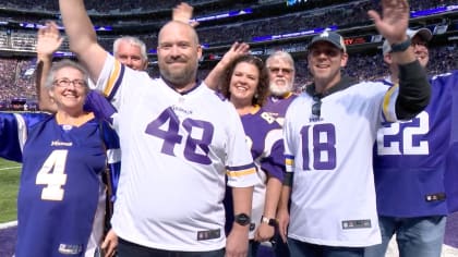 Lonnie Warwick Sounds the Gjallarhorn Before Minnesota Vikings-Detroit  Lions Game 