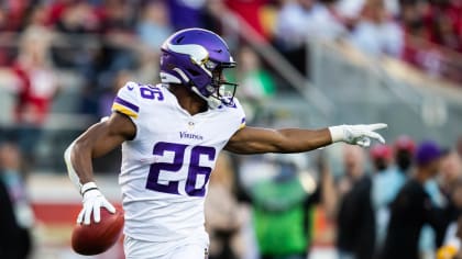 Minnesota Vikings running back Kene Nwangwu (26) prior to the game against  the Denver Broncos in