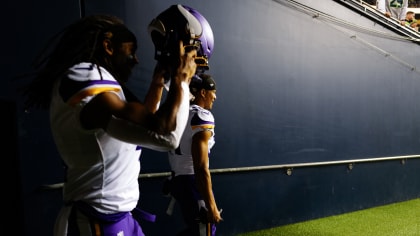 CHICAGO, IL - NOVEMBER 16: Minnesota Vikings free safety Anthony Harris  (41) looks on in action during a NFL game between the Minnesota Vikings and  the Chicago Bears on November 16, 2020