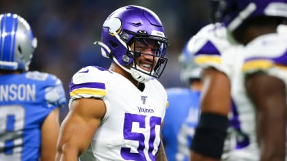 Minnesota Vikings linebacker Eric Wilson takes part in drills during the  NFL football team's training camp Friday, July 26, 2019, in Eagan, Minn.  (AP Photo/Jim Mone Stock Photo - Alamy