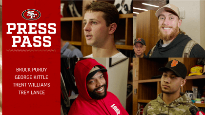 Mike McGlinchey of the San Francisco 49ers in the locker room