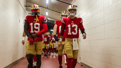 San Francisco 49ers' Talanoa Hufanga and Dontae Johnson break up a pass  intended for Green Bay …