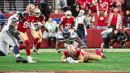 San Francisco 49ers cornerback Deommodore Lenoir (38) and San Francisco  49ers defensive end Charles Omenihu (92) celebrate after stopping Minnesota  Vi Stock Photo - Alamy