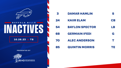 Bills vs. Raiders Injury Report — Week 2