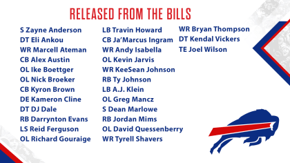 BUFFLO BILLS PLAYERS RELEASED TO GET DOWN TO THE 53 MAN ROSTER. #BILLS  #billskarsgard #billskarsgård #billsmafia #billsbillsbills…