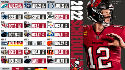 2022 Tampa Bay Buccaneers Schedule: Complete schedule, tickets, opponents  and match-up information for the 2022 NFL season