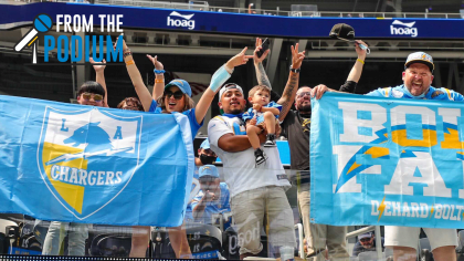 From the Podium: Los Angeles Chargers Fans Flock to SoFi Stadium for Team's  Fan Fest