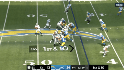 Can't-Miss Play: Los Angeles Chargers cornerback Asante Samuel Jr.'s  red-zone interception halts the Las Vegas Raiders' hopes of scoring a game-tying  touchdown