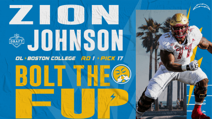2022 NFL Draft: Offensive Lineman Zion Johnson, Boston College, Round 1,  Pick 17