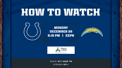 Los Angeles Chargers vs. Indianapolis Colts (12/26/22) - Stream