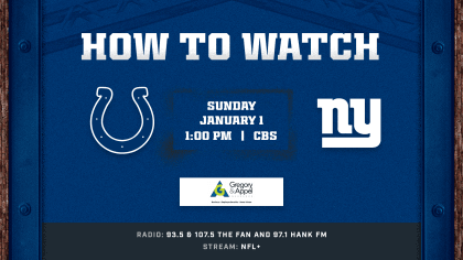 Indianapolis Colts - New York Giants: Game time, TV channel and