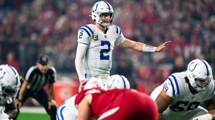 November 28, 2021: Indianapolis Colts quarterback Carson Wentz (2) passes  the ball during NFL football game action between the Tampa Bay Buccaneers  and the Indianapolis Colts at Lucas Oil Stadium in Indianapolis