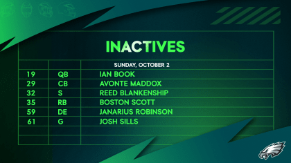 Jaguars vs. Eagles inactives