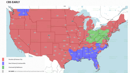 NFL Coverage Map Week 2: TV Schedule for FOX, CBS Broadcasts