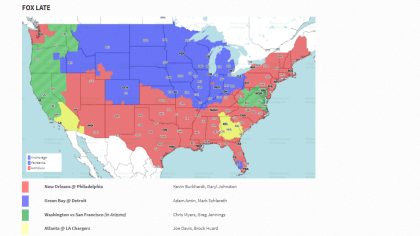 NFL Week 15 TV coverage maps