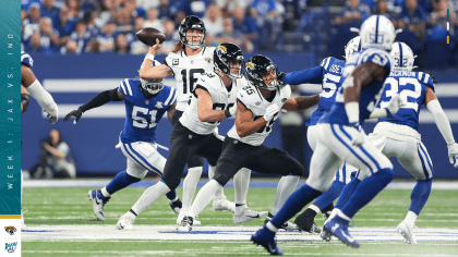 November 14, 2021: Jacksonville Jaguars quarterback Trevor Lawrence (16)  during pregame of NFL football game action between the Jacksonville Jaguars  and the Indianapolis Colts at Lucas Oil Stadium in Indianapolis, Indiana.  Indianapolis